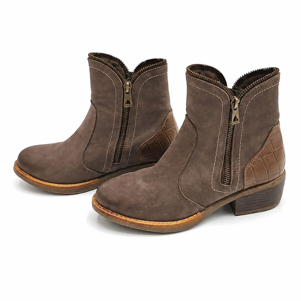 American Rag Womens Galveston Boots Size 6 Aabby Ankle Zip Leather Western